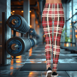 Klassisk röd Campbell Clan Tartan-rutig design Leggings