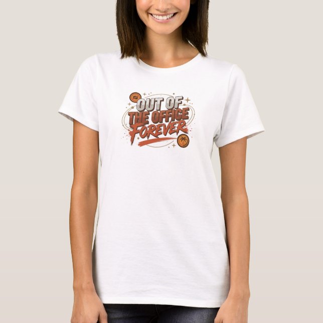 Klassisk Röd EJ PÅ KONTORET Originaldesign T Shirt (Framsida)