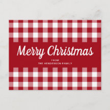 Klassisk röd gingham God Jul