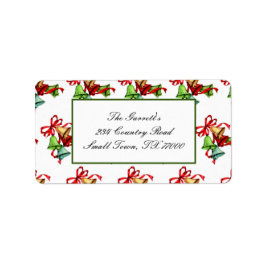 Klassisk röd Grönt Guld Klockor, Adress Adressetikett