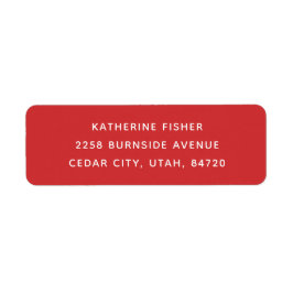 Klassisk röd jul-Helgdag | Minimalistisk Festive Returadress Etikett