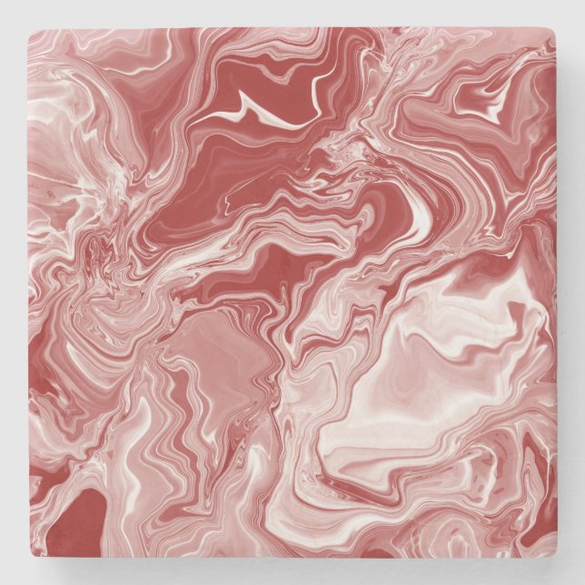 Klassisk röd marmor stenunderlägg (Framsidan)