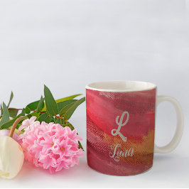 Klassisk röd namn monogram kaffemugg