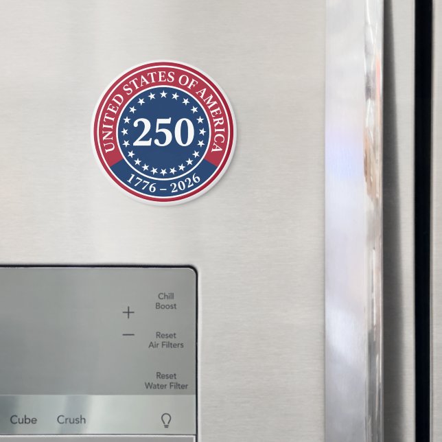 Klassisk Röd och Blå Amerikas Förenta Stater 250 Magnet (In Situ (Fridge))