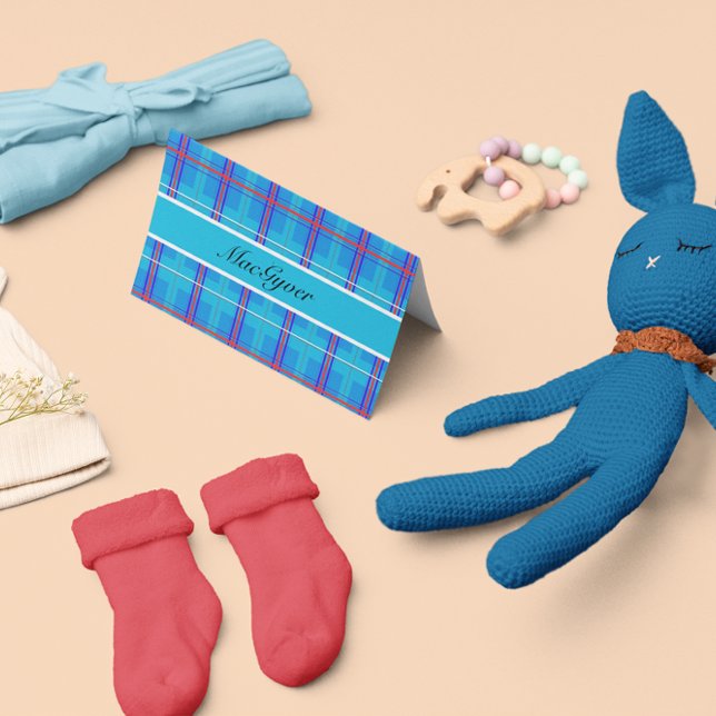 Klassisk röd och blå skotsk Tartan, specialdesigna Kort (Skapare uppladdad)