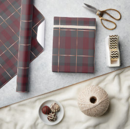 Klassisk röd och grå rutig tartan presentpapper