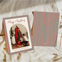 Klassisk röd och grön ark familjefoto jul