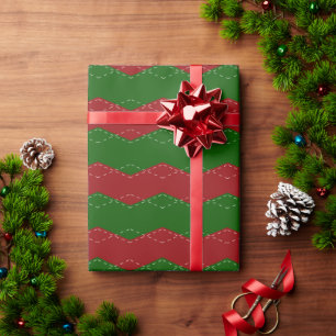 Klassisk röd och grön jul presentpapper