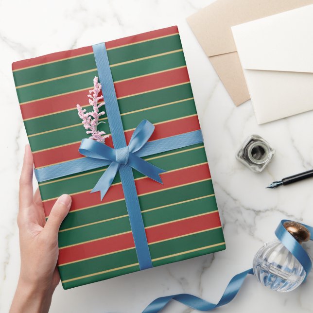 Klassisk röd och grön jul Retro Presentpapper (Gifting)