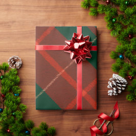 Klassisk röd och grön rutig tartan jul presentpapper