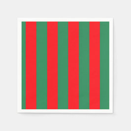 Klassisk röd och Grönt Jul Rand Pappersservett