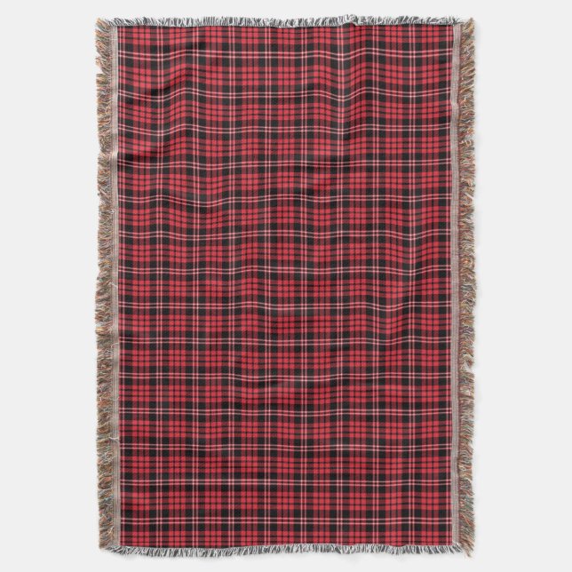 Klassisk röd och svart Tartan Play Mönster Filt (Framsidan Vertikal)