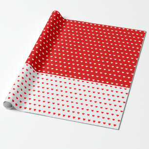 Klassisk röd och vit Kärlek Hearts Mönster Presentpapper