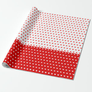 Klassisk röd och vit Kärlek Hearts Mönster Presentpapper