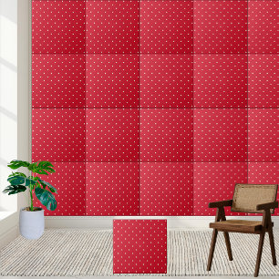 Klassisk röd och vit polka Dot Mönster Kakelplatta