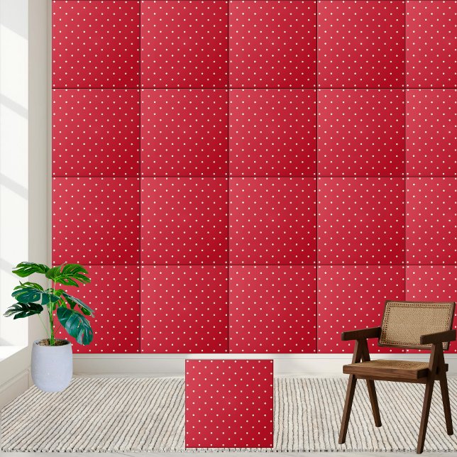 Klassisk röd och vit polka Dot Mönster Kakelplatta (Classic Red and White Polka Dot Pattern Ceramic Tile)