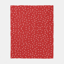 Klassisk röd och vit Polka dots Fleecefilt