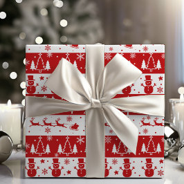 Klassisk röd och vit traditionell jul presentpapper