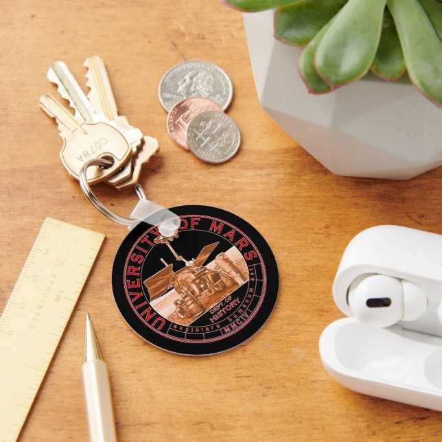 Klassisk röd Orange Logotyp Mars Universiteten Nyckelring (Skrivbord)