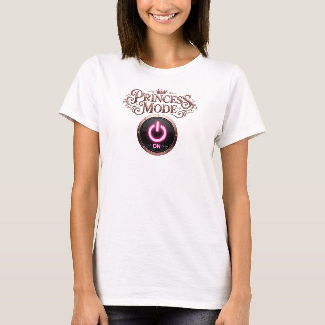 Klassisk röd PRINCESS MODE Citat T-shirt (Framsida)