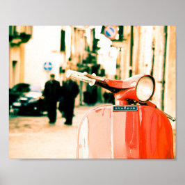 Klassisk röd rocka i Italien Poster
