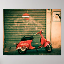 Klassisk röd rocka i Italien Poster