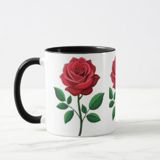 Klassisk röd ros botanisk tvåtons kaffemugg