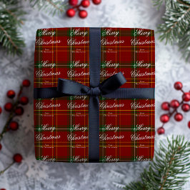 Klassisk röd rutig personlig god jul presentpapper