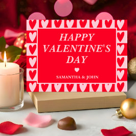 Klassisk röda hjärtans valentinpresentkort julkort