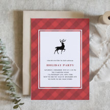 Klassisk rödblekt Mönster Hjort Julfest