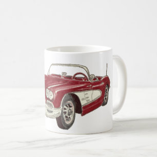 Klassisk rödkorvettkonst kaffemugg