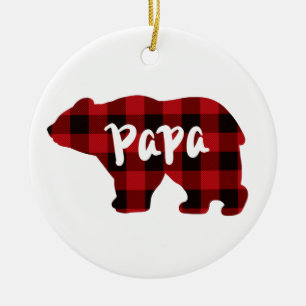 Klassisk rödsvart vallmo Poppy-björngåva till Papp Julgransprydnad Keramik