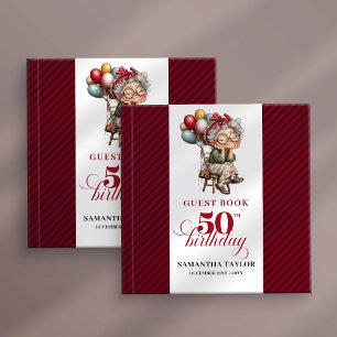Klassisk rolig minnesbok för 50-årig födelsedagsgä gästböcker
