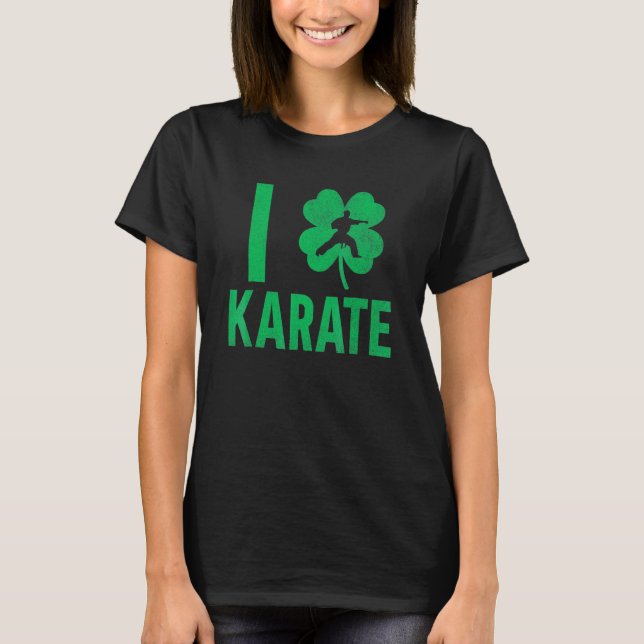Klassisk rolig St Patricks Day irländsk karate Sha T Shirt (Framsida)