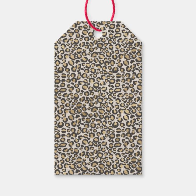 Klassisk Roligt för leopard-Chic för djurtryck Presentetikett (Framsidan)
