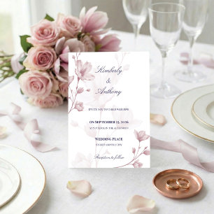 Klassisk Romantisk Damigul Blommig Bröllop Inbjudningar
