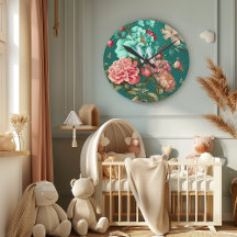 Klassisk Romantisk Teal och Rosa Blommig Monogram
