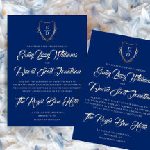 Klassisk romatisk Royal Blue Monogram-Elegant