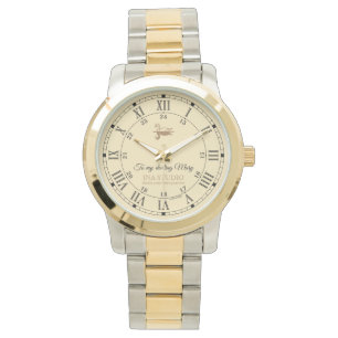 Klassisk romersk-romersk-romerska Guld Tone Watch Armbandsur