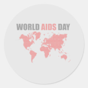 Klassisk rondepåstämpel på Aids-dagen Runt Klistermärke
