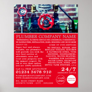 Klassisk Rör, rörmokare, rörmokerreklam Poster