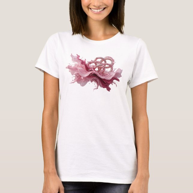 Klassisk rosa ABSTRAKT KONST Statement T-shirt (Framsida)