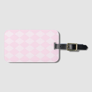 Klassisk rosa argyle-designad bagagetikett bagagebricka