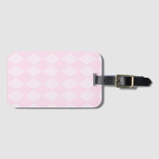 Klassisk rosa argyle-designad bagagetikett bagagebricka