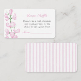 Klassisk Rosa Blommigt Baby Shower Raffle Tilläggskort