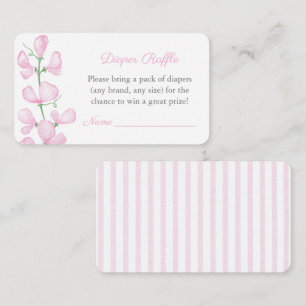Klassisk Rosa Blommigt Baby Shower Raffle Tilläggskort