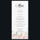 Klassisk Rosa Blommigt Bröllop Menu Meny<br><div class="desc">Designad för att matcha samlingen Klassisk Rosa Blommigt bröllop,  har den här dubbla-sidformade designen en blommigt ram och menyalternativen bröllop. Anpassa med dina egna val av måltid och färg.</div>