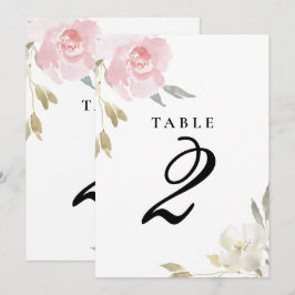 Klassisk rosa blomsterbröllopsbord nummer inbjudningar