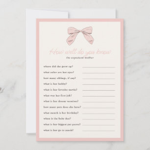 Klassisk Rosa Bow Hur bra vet du om duschspel? Inbjudningar
