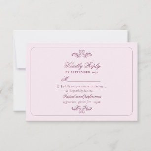 Klassisk rosa bröllops-RSVP-kort OSA Kort